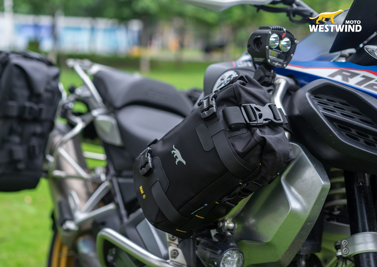 Adventure Motorcycle Hanging Panniers ADVENTURE Kit on R1250GS - Ranger Wilds Series (RW12+ RW6)